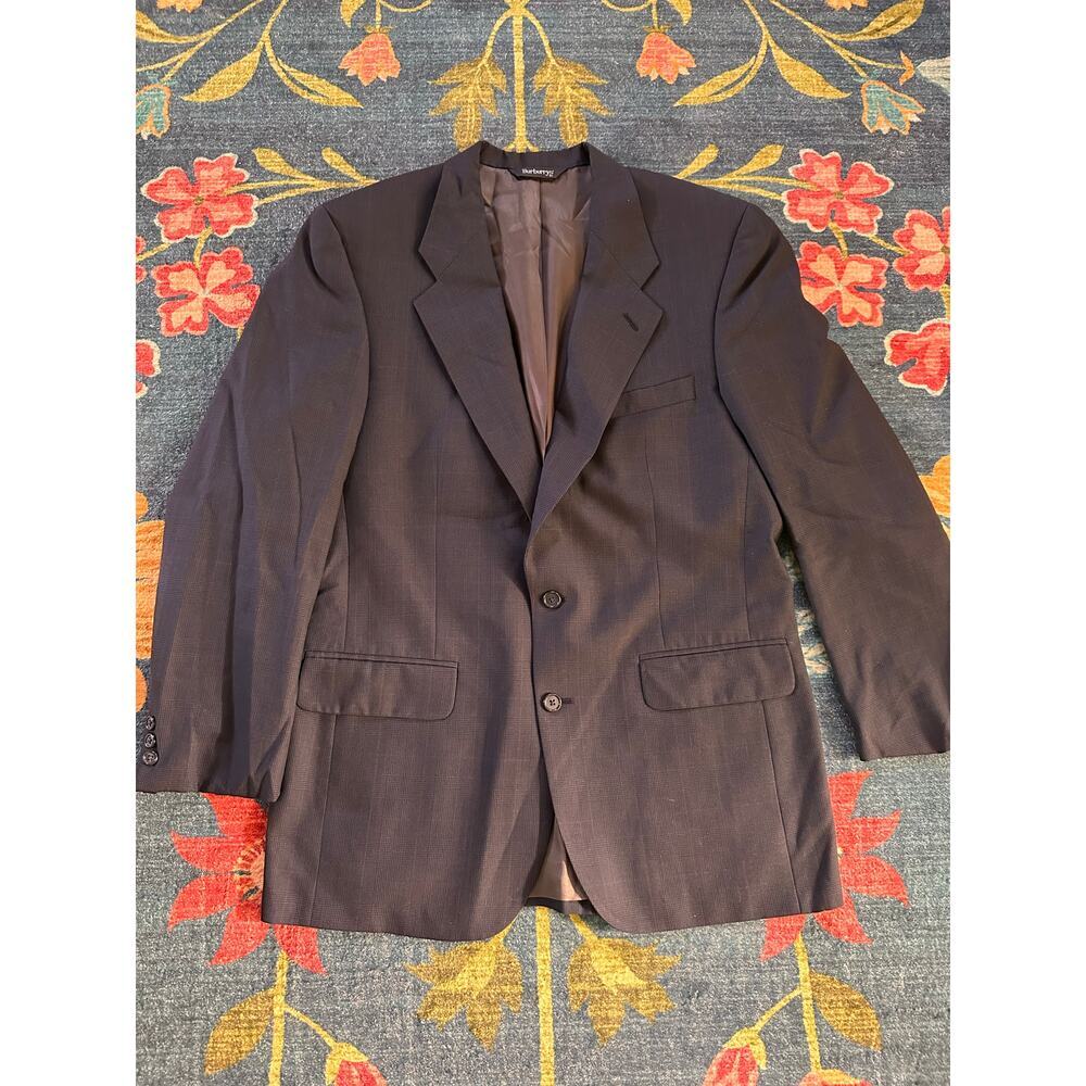 Authentic Vintage Burberry Men's Striped Blazer / Suit Jacket *See Measurements*